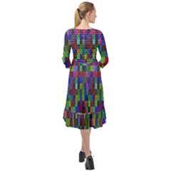 Ruffle End Midi Chiffon Dress 