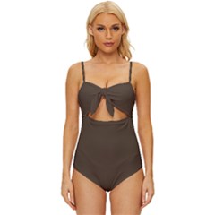 Knot Front One-Piece Swimsuit 