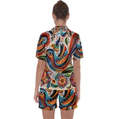 Satin Short Sleeve Pajamas Set 