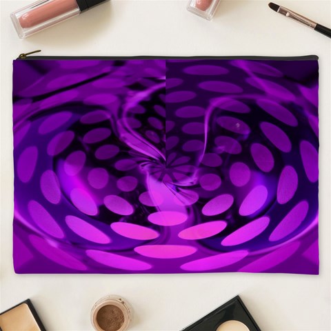 Abstract In Purple Cosmetic Bag (XXXL) from Front
