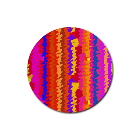 Colorful pieces Rubber Coaster (Round) from Front