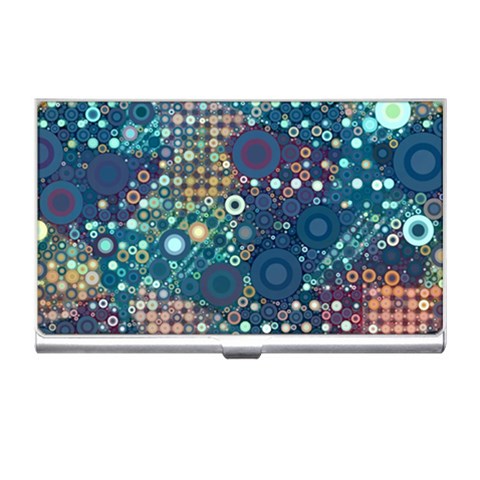 Blue Bubbles Business Card Holders from Front