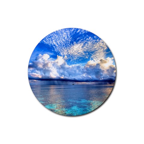 MALDIVES 1 Rubber Round Coaster (4 pack)  from Front
