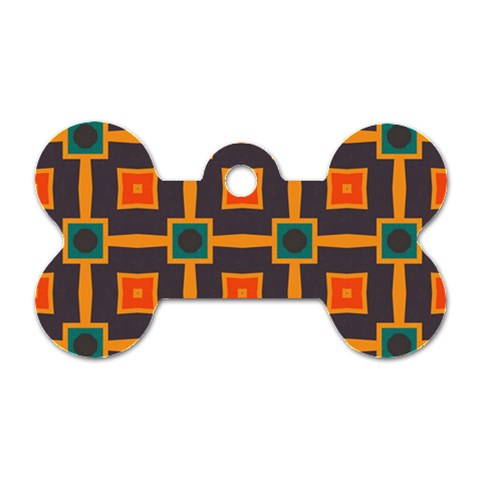 Connected shapes in retro colors                         			Dog Tag Bone (One Side) from Front