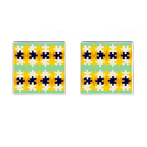Puzzle pieces                                                                     			Cufflinks (Square) from Front(Pair)