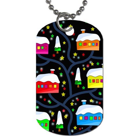 Winter magical night Dog Tag (Two Sides) from Front