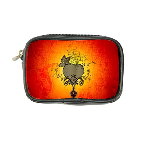 Wonderful Heart With Butterflies And Floral Elements Coin Purse from Front