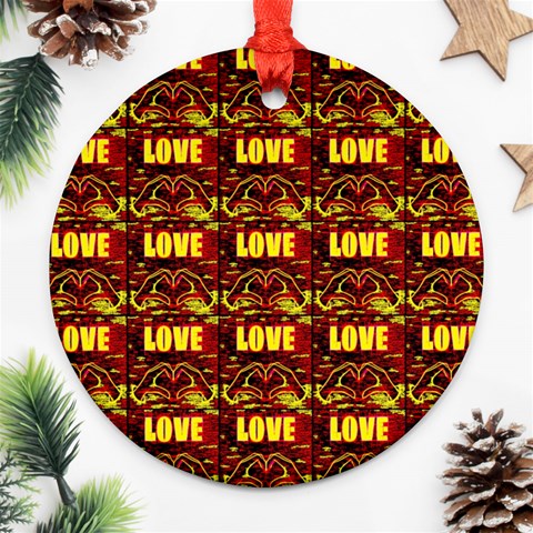 Love 4 Round Ornament (Two Sides) from Front