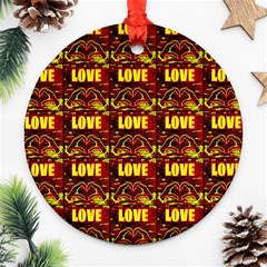 Love 4 Round Ornament (Two Sides) from Back